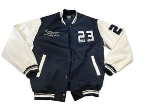 Seven Souls New York Men's Navy Blue & White Bomber Varsity Jacket Size XL